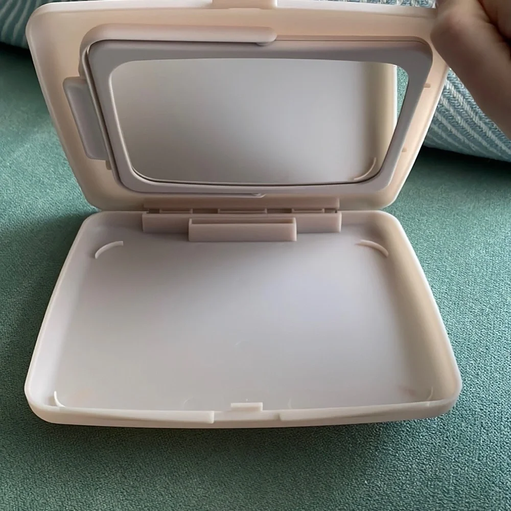 Vintage Mary Kay Travel Baby Pink 2 Side Makeup Mirror Purse Compact Vanity